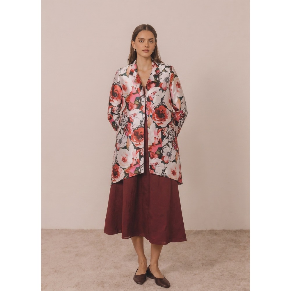 Bryn Walker Benedict Jacket Womens Medium Rosa Floral Adagio Duchesse RARE